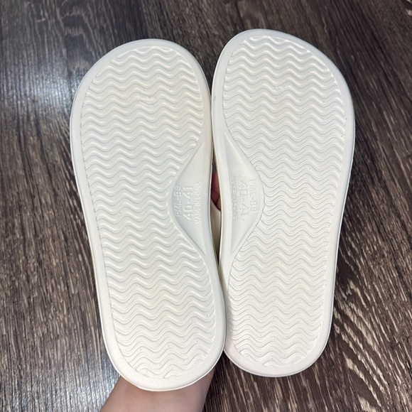 Women's White and Gold Flip Flops - Picture 4 of 5